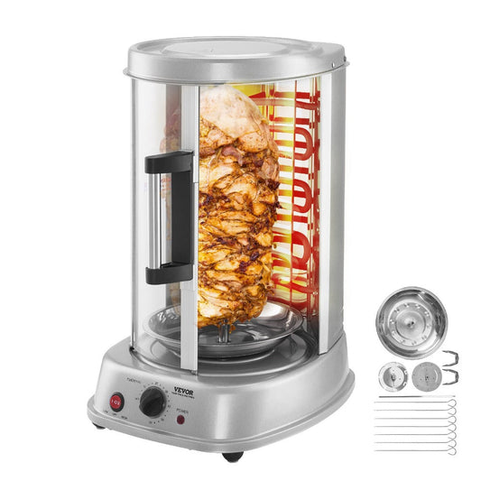 Electric Shawarma Grill Machine 20L Vertical Gyro Rotisserie Doner Kebab Maker Stainless for Entryways, Bedrooms and Living Spaces