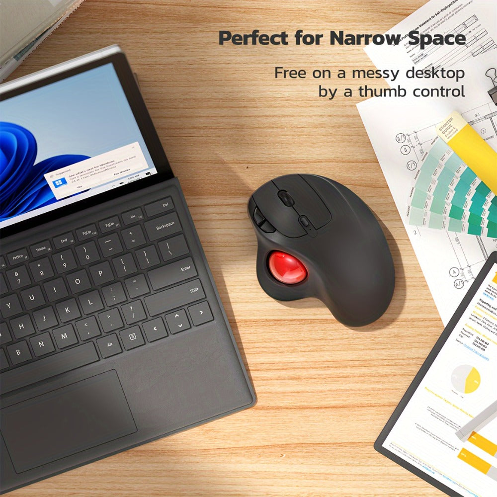 Wireless Trackball Mouse Rechargeable Thumb Control 3 Device Connection 2.4G USB Receiver for an Everyday Personal Care Routine