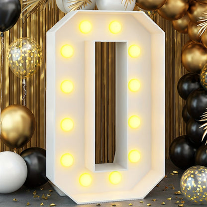28.7-Inch Warm White LED Numeral Party Display in Paper and PS Foam Board with Seven Model Options