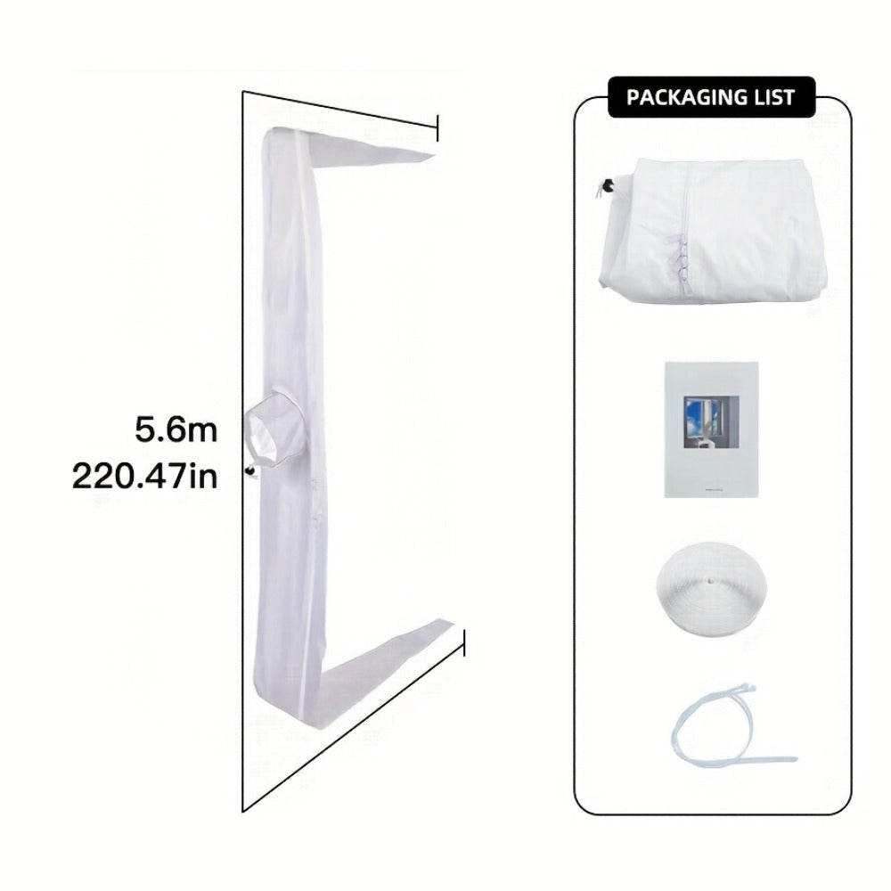 Portable AC Window Sealing Strip Universal | Adjustable Air Conditioner Exhaust Hose Seal Kit with Zipper & Adhesive | 4M 5M 220" 236" Sizes