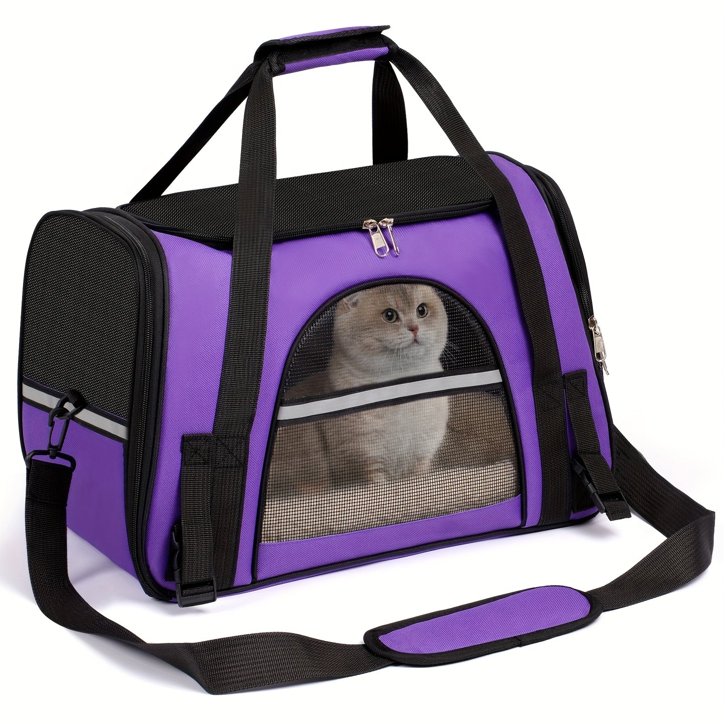 Foldable Cat Carrier Backpack | Airline Approved Collapsible Pet Travel Bag for Cats & Dogs, Spacious Ventilated Design