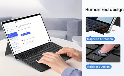 Surface Pro Keyboard with 7-Color Backlit Touchpad Ultra-Slim Bluetooth Wireless 15M Rechargeable 750mAh Type Cover for Microsoft Surface