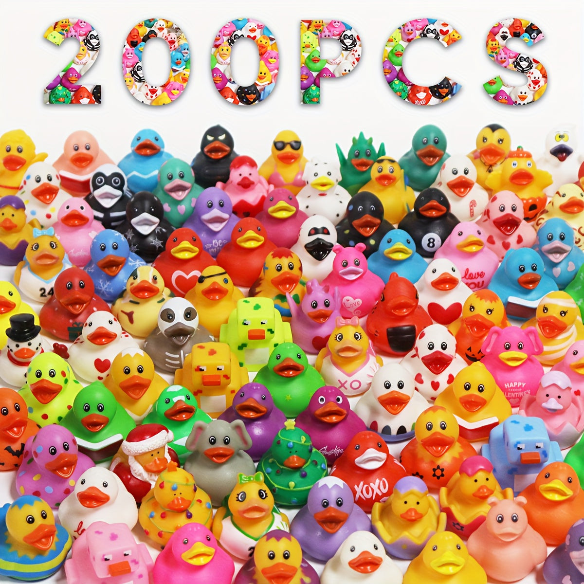 Mini Rubber Ducks Bulk Set, 2" Floating Bath Toy Variety for Kids, Cute Assorted Ducks for Bath Time