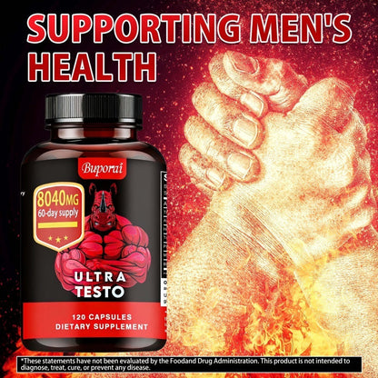 Ashwagandha Tongkat Ali Supplement for Men with Maca Root, Ultra Testo Triple Adaptogen Formula for Testosterone Support