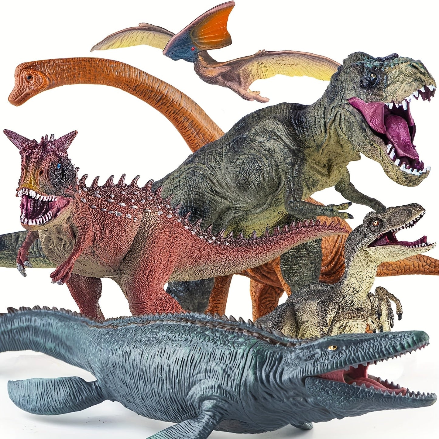 Jumbo Dinosaur Toys Set of 6, Realistic Large Dinosaur Figures for Kids, Dino World Playset for Boys & Girls Ages 3+