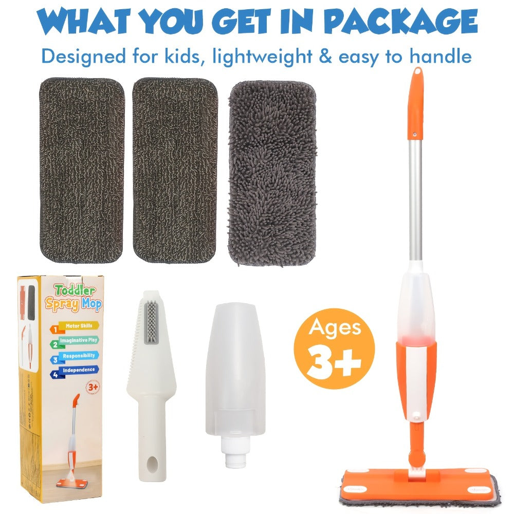 Children's Spray Mop Cleaning Toy Set with Water Sprayer & Pad with the Listed Color, Size or Set Options for Everyday Use