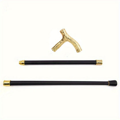 Walking Cane with Bear Head Handle Decorative Gentleman Stick Carved Flower Knob Cane Fashion Mobility Aid Staff 35.4 Inch Golden