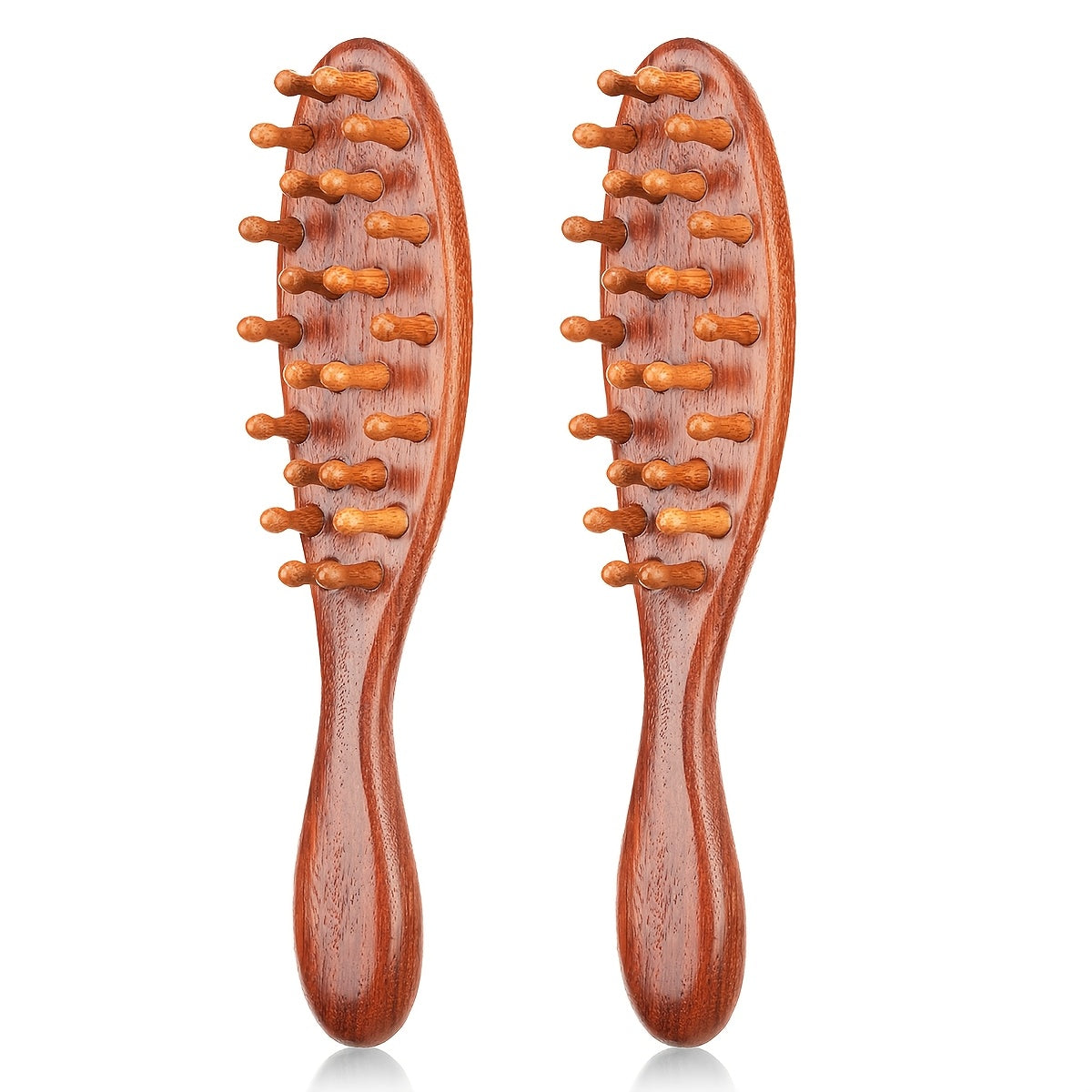 Sandalwood Loc Comb Wide Tooth 2 Pcs Wooden Ergonomic Detangling Comb for Dreads Locs Curly, for Home, Travel and Salon Hair Styling