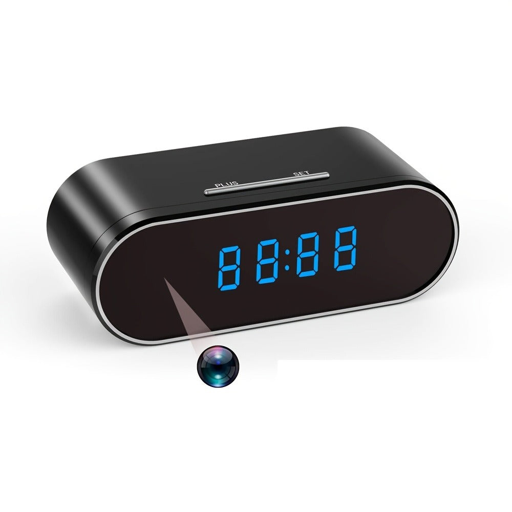 Security Camera 1080P Clock-Format Model with 64GB Card, Battery Power, Infrared Night Vision and Loop Recording