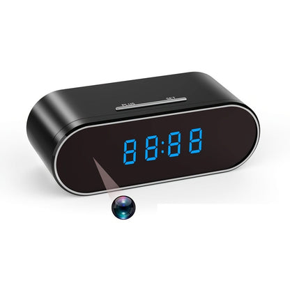Security Camera 1080P Clock-Format Model with 64GB Card, Battery Power, Infrared Night Vision and Loop Recording