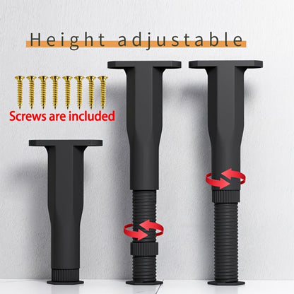 Adjustable Furniture Legs Bed Frame Support 4-Pack, Durable Plastic Feet Pads with Enhanced Grip Base for Bed Sofa Dresser