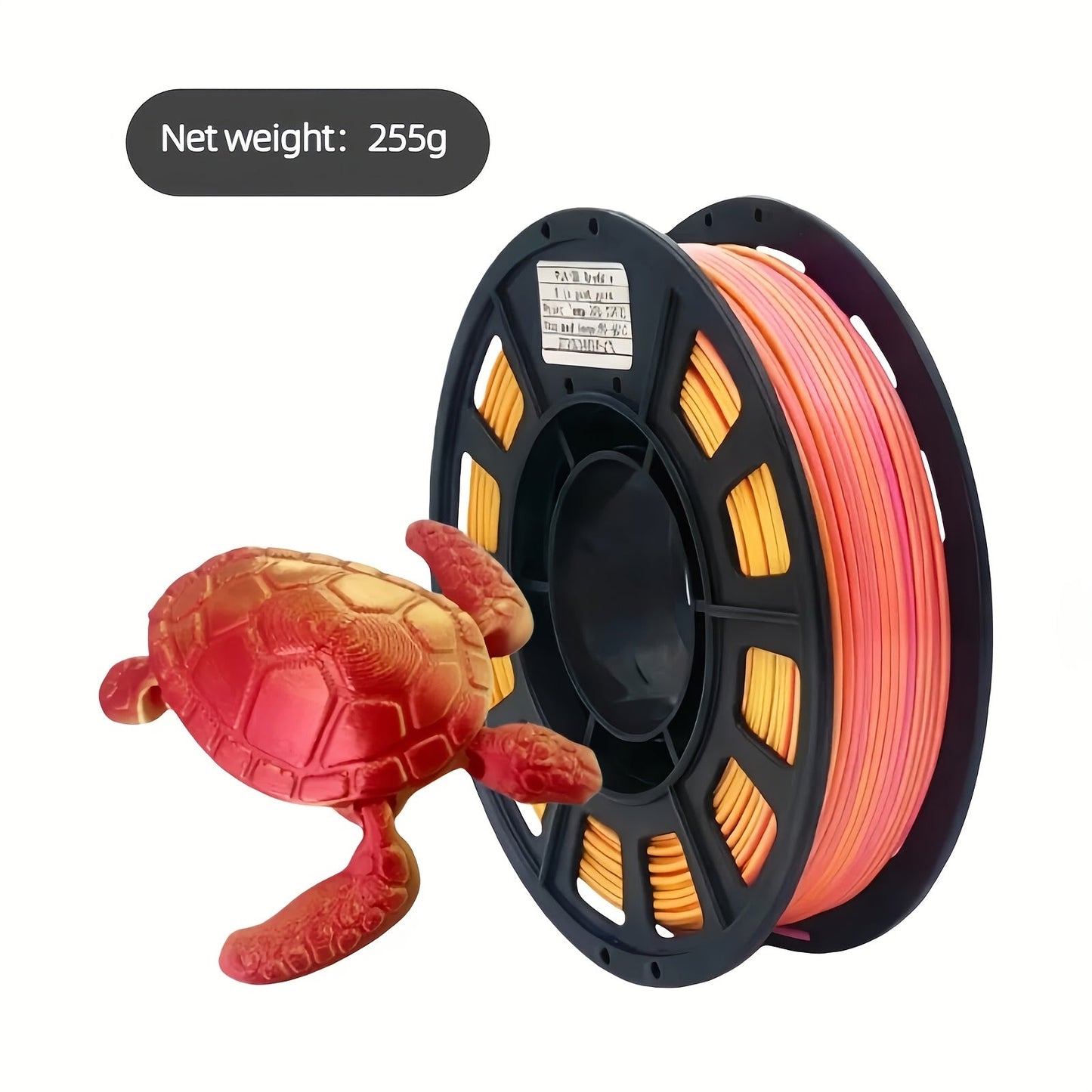 Gradient Rainbow PLA Filament 1.75mm 32 Colors, Shiny Multicolor Fast Color-Changing 250g Spool for FDM 3D Printers