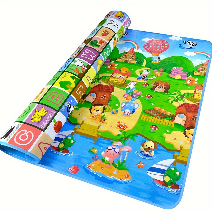 Double-Sided Foldable Foam Picnic Mat, 78 x 71 Inch Portable Beach Blanket with Five Printed Pattern Options