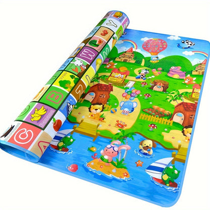 Double-Sided Foldable Foam Picnic Mat, 78 x 71 Inch Portable Beach Blanket with Five Printed Pattern Options