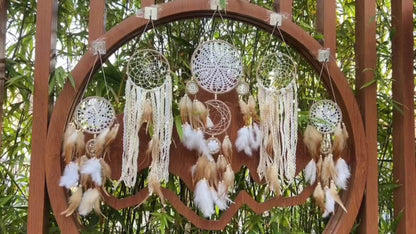 Dream Catcher Wall Decor 5 Pack Large Handmade Boho Dream Catchers Moon Sun Wall Hanging for Entryways, Bedrooms and Living Spaces