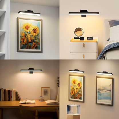 Picture Lights for Wall Battery Operated Rechargeable, Cordless LED Wall Sconce with Remote & 3 Color Temperatures