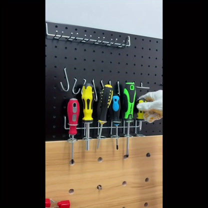 Black Metal Pegboard Wall Organizer Set with Hooks 66/100pcs, 12x24 Inch Wall Mounted Pegboard Kit for Garage Workshop Tool Storage