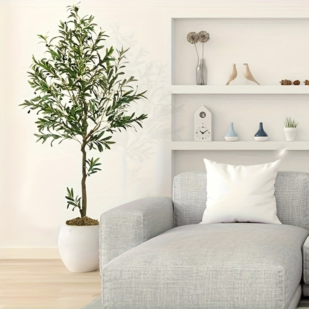 Artificial Olive Tree with Black or White Pot in 6 and 8 Foot Height Checkouts for Indoor Decor