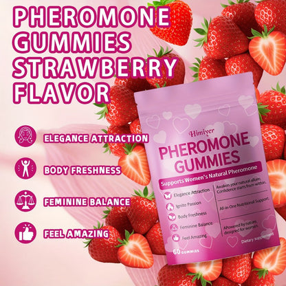 Women's Pheromone Gummies with L-Arginine, Maca & Beetroot, Natural Attraction, Confidence & Feminine Balance Supplement