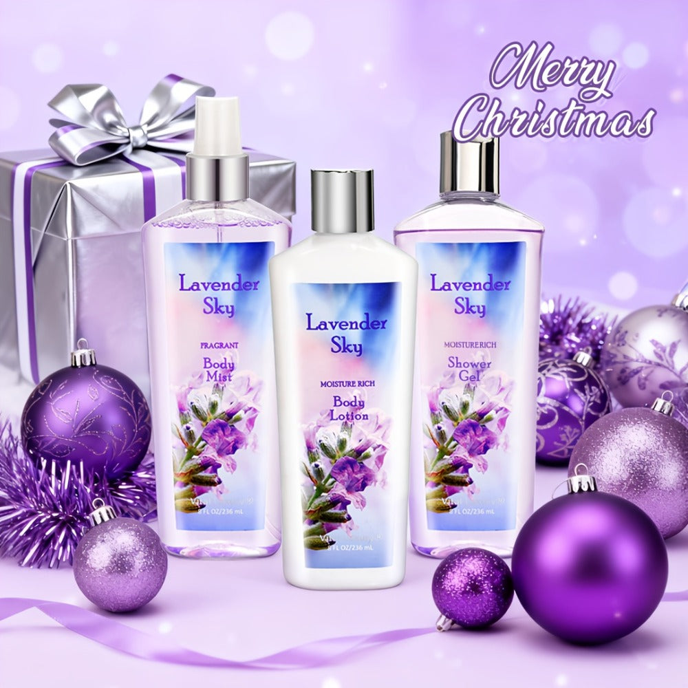 Body Care Gift Set for Women 3pcs, Body Wash, Lotion & Perfume Fragrance Moisturizing Skin Care Kit Sweet