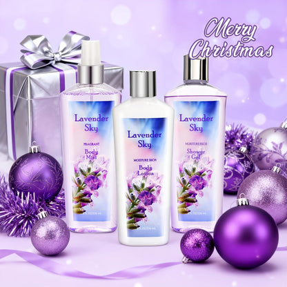 Body Care Gift Set for Women 3pcs, Body Wash, Lotion & Perfume Fragrance Moisturizing Skin Care Kit Sweet