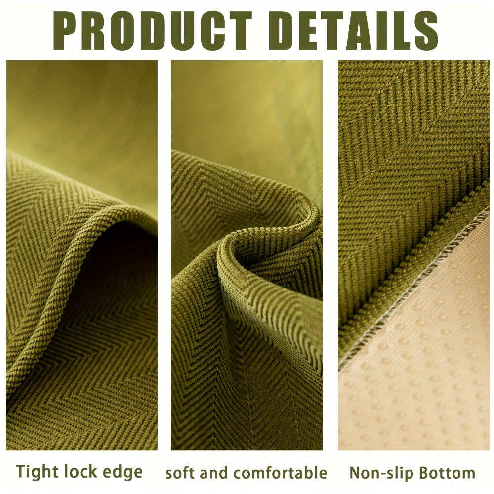 Sofa Cover Ribbed Chenille Stretch Panels for 1 to 4 Seats, Armrests or Cushions with Model-Specific Size and Color Options