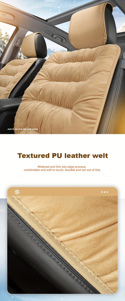 Vest-Style Car Seat Cushion with Connected Backrest and Seat Pad, Memory Foam Fill and Red, Beige or Black Options