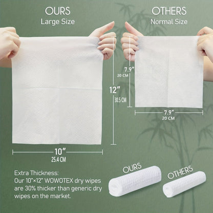 Disposable Facial Towels Bamboo Viscose Fiber Extra Thick Soft Cleansing Makeup Removal Face Towels for Sensitive Skin Travel 10x12 Inches