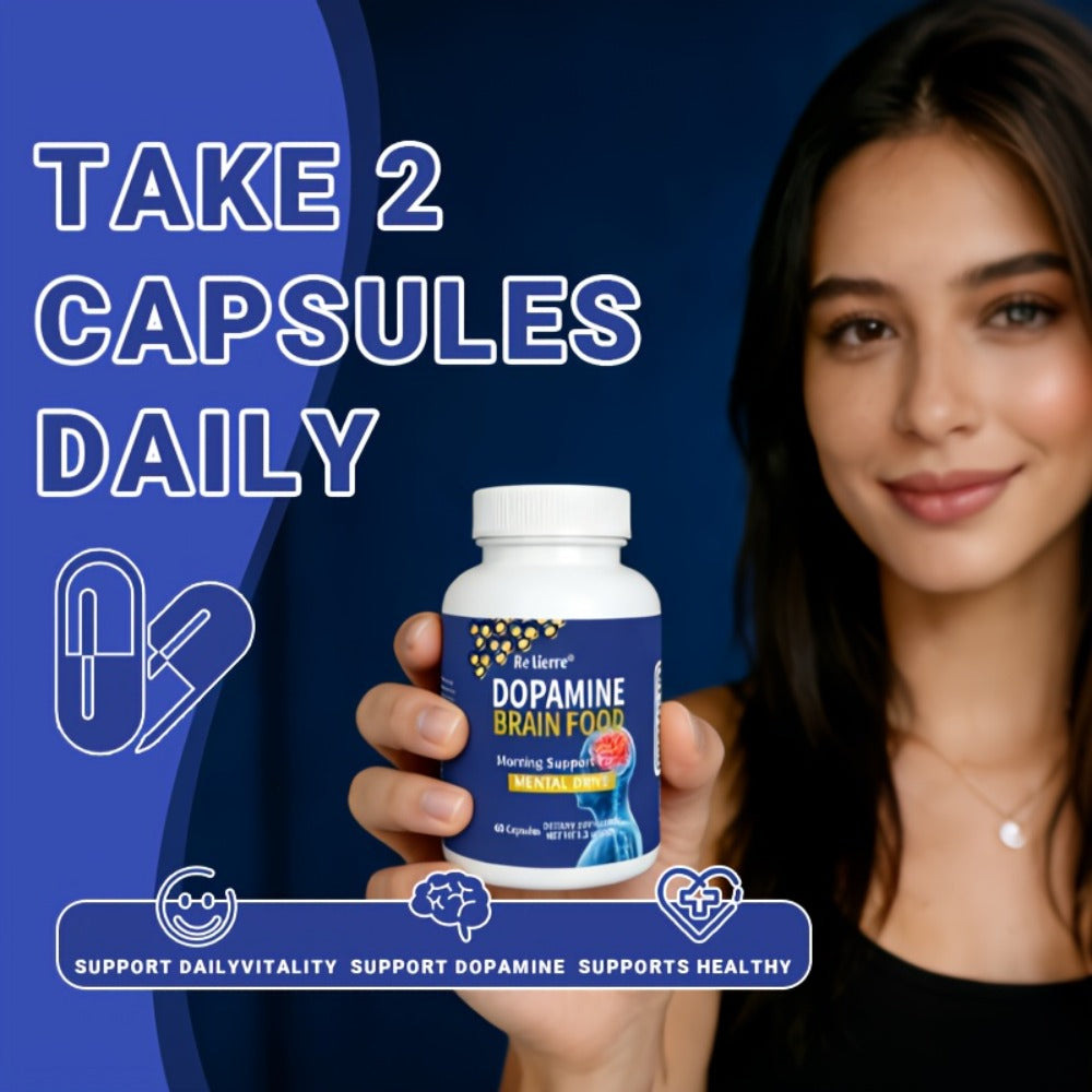 Magnesium Glycinate Brain & Sleep Capsules, Dopamine Support Nootropic Formula, Focus Mental Clarity Mood & Restorative Sleep
