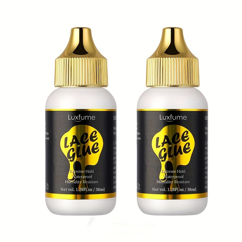 Lace Glue for Wigs Invisible Bonding Adhesive Extreme Hold Fast Drying Lace Front Wig Glue for Daily Wear Styling 2pcs Set
