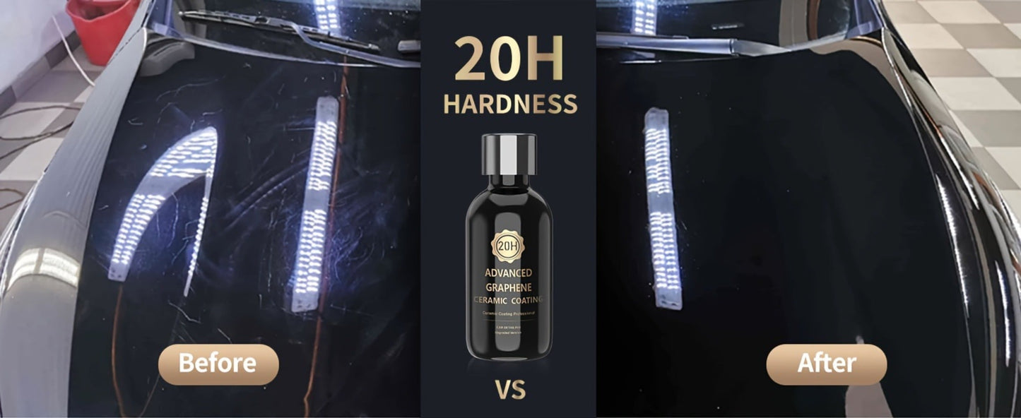 Graphene Ceramic Coating Kit 70ml – 20H Ultra High Gloss Car Paint Protection, 10+ Year Long-Lasting Shield