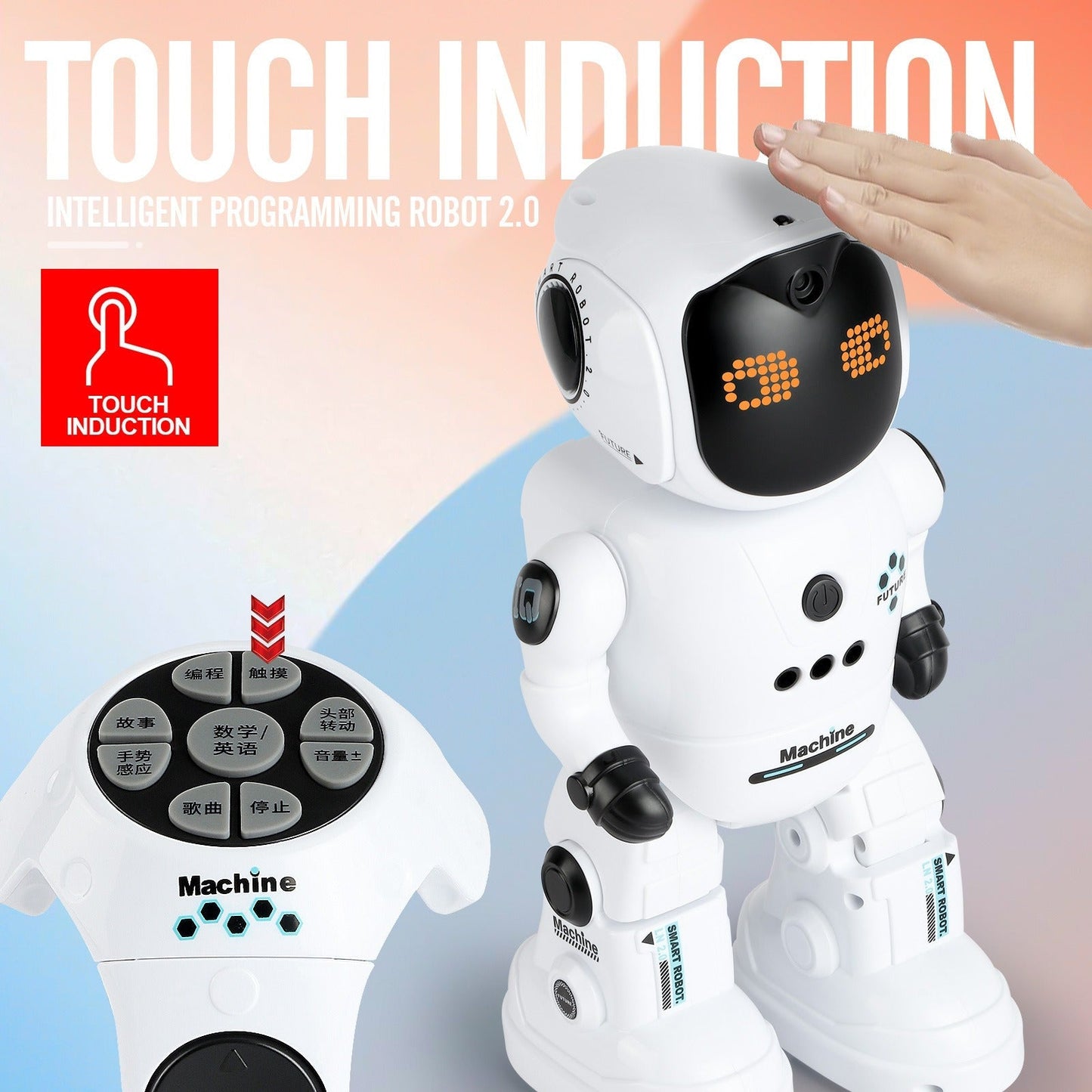 Gesture Control RC Robot Toy for Kids, Voice Recording, Programming, EMO LED Infrared Intelligent Interactive Robot