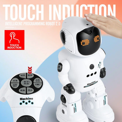 Gesture Control RC Robot Toy for Kids, Voice Recording, Programming, EMO LED Infrared Intelligent Interactive Robot