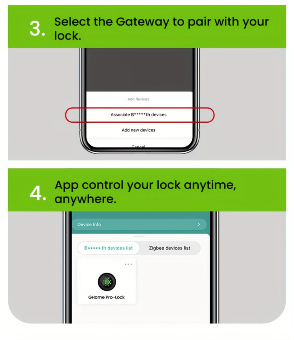 Smart Door Lock GHome K10 K10 PRO K20 and KD03 PRO Knob Models with Three or Four Access Methods