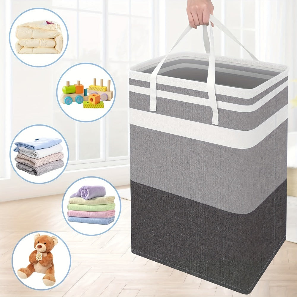Collapsible Laundry Basket 3 Pack 75L – Freestanding Tall Clothes Hamper with Easy-Carry Handles for Bedroom, Bathroom, Family & Dorm