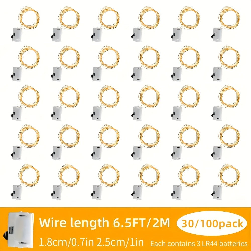 Fairy Lights Battery Operated with Batteries Included, 6.5ft 20 LED Silver Wire Mini String Lights