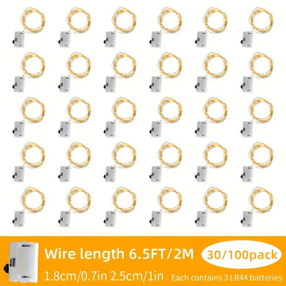 Fairy Lights Battery Operated with Batteries Included, 6.5ft 20 LED Silver Wire Mini String Lights