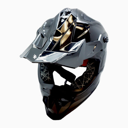 Motorcycle Helmet 1STORM Dirt-Bike Full-Face Shell with Peak Visor, XS-XXL Sizes, Padded Liner and Graphic Styles