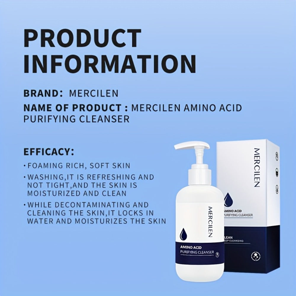 Gentle Purifying Amino Acid Face Wash, Foam Cleanser for All Skin Types, Deep Cleanse Without Stripping Moisture Barrier
