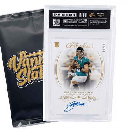 Football Card Mystery Slab, Panini Football Card Sealed in Vanity Slabs Display Case, Rookies Stars Inserts Parallels