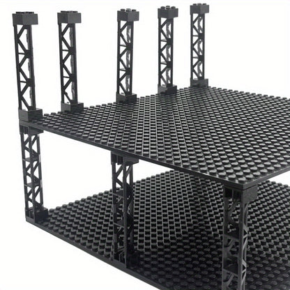 2x2x10 Pillar Support Bricks 20pcs Black – LEGO-Compatible Column Rod Blocks for MOC City Train Girder Military Architecture Builds