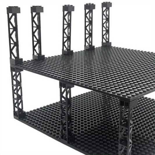 2x2x10 Pillar Support Bricks 20pcs Black – LEGO-Compatible Column Rod Blocks for MOC City Train Girder Military Architecture Builds
