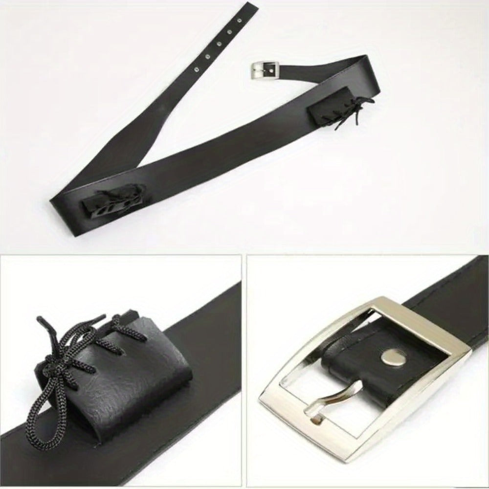 Sword Belt Holster with Dual Buckle Loops in Black or White for Katana-Style Costume Props