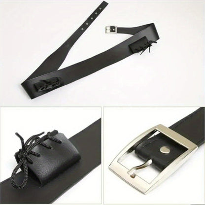 Sword Belt Holster with Dual Buckle Loops in Black or White for Katana-Style Costume Props