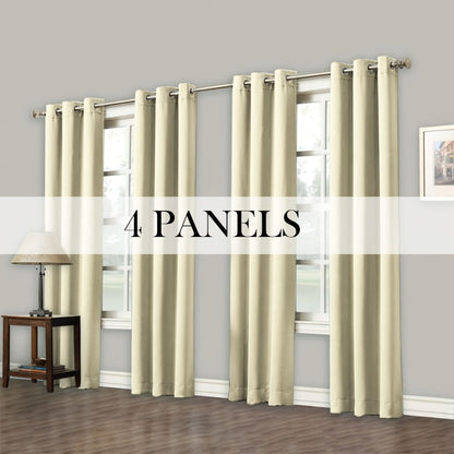 Grommet-Top Blackout Curtain Options in Nine Colors with Seven Width, Length or Panel-Count Labels