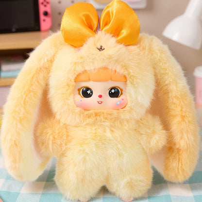 Plush Toy Kawaii Rabbit with Detachable Face Panel and Assorted Character Styling for Display