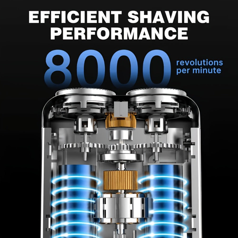 Electric Shaver Magnetic Dual-Blade Mini Razor with Two Speeds, USB Charging and Select Waterproof Options