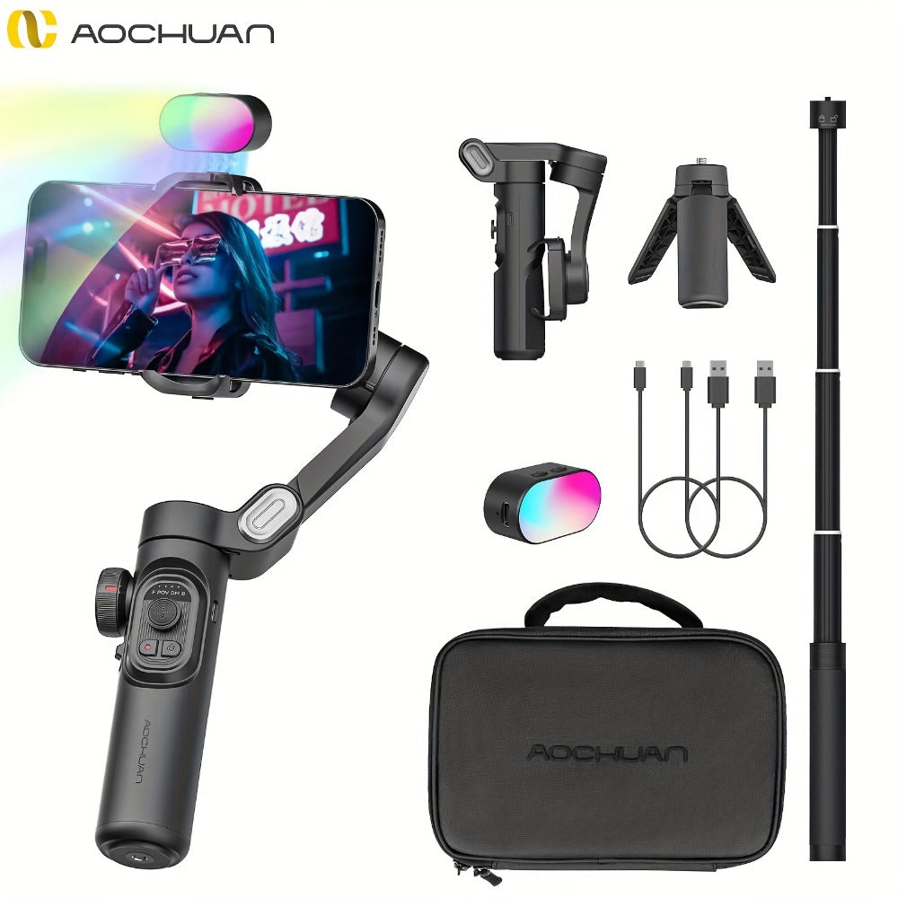 3-Axis Gimbal Stabilizer for Smartphone iPhone Samsung Android Ultra Foldable Portable Vlogging for an Everyday Personal Care Routine