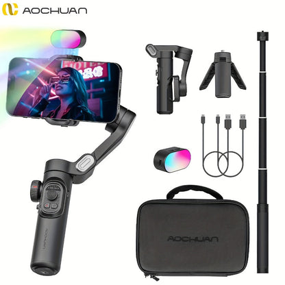 3-Axis Gimbal Stabilizer for Smartphone iPhone Samsung Android Ultra Foldable Portable Vlogging for an Everyday Personal Care Routine