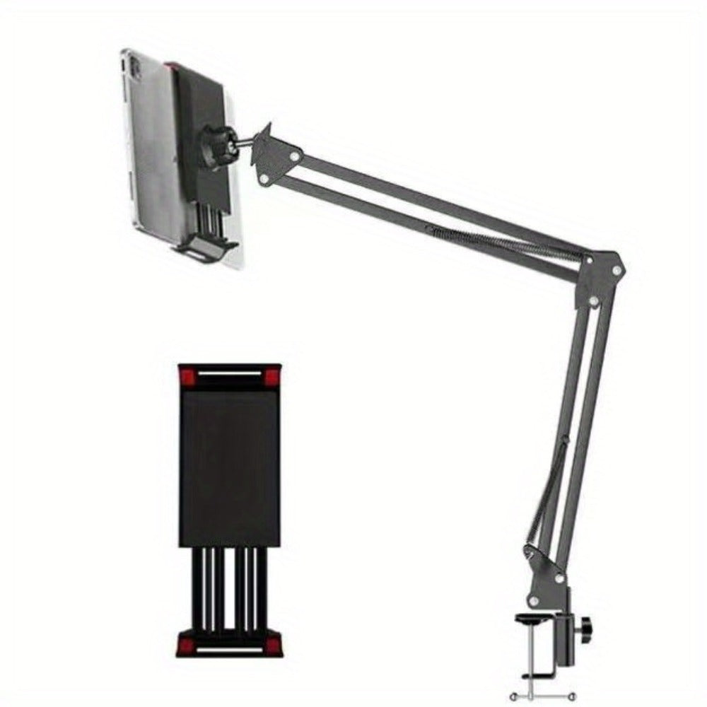 Floor Stand Phone Tablet Holder 68.9 Inch Flexible Gooseneck Lazy Bracket with 360° Rotating Head Foldable Adjustable Arm for Bed Sofa Desk